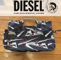 希少！DIESEL ディーゼル メタル持ち手 ビッグハンドバッグ 薔薇