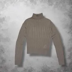 ま*み様 【セール】リブ編み　タートルネック　長袖ニット　ベージュ