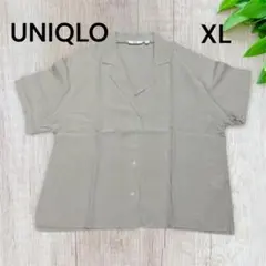 ユニクロ 麻 ベージュ 半袖シャツ XL