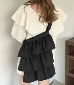 apres jour リボンショルダーフリルバッグ ブラック