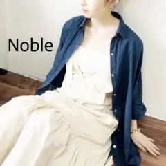 Noble コットンボイル製品染めシアーシャツ ブルーのサムネイル