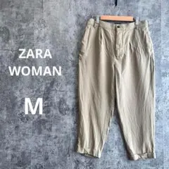 a3612【ZARA WOMAN】ゆったりテーパードパンツ クロップド 通勤にも