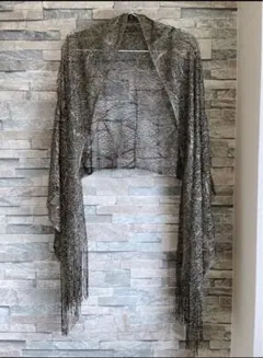 【green label relaxing】ラメ入りレースストール