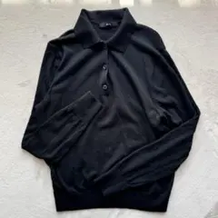 25AW UNIQLO メリノポロセーター L ブラック