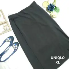 ♥UNIQLO♥ロングスカート（XL）黒/ストレッチ素材混合