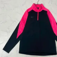 New Balance 切替 異素材 ロゴ プリント 長袖 Tシャツ M