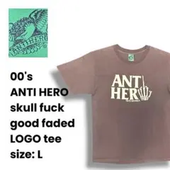 00s 初期タグ ANTIHERO ブラウンフェード スカル ファック Tシャツのサムネイル