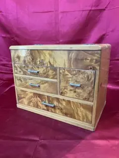 【アンティーク】木製 お針箱 小物収納 小物入れ 裁縫箱 お裁縫 洋裁 古民具