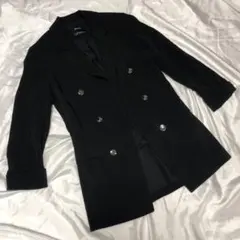 Bershka ブラック ダブルブレストジャケット 長袖 SS XS
