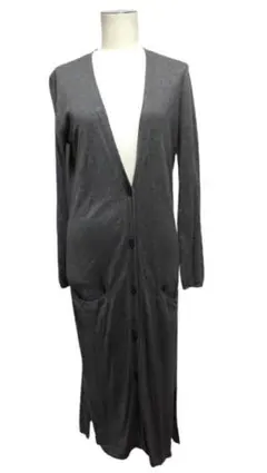 GAP グレー ロングカーディガン ポケット・ボタン付き　XS