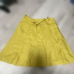 組曲　イエローフレアスカート ひざ丈 リボン付き