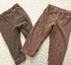 ケーブル編みベビー用レギンス2色セット