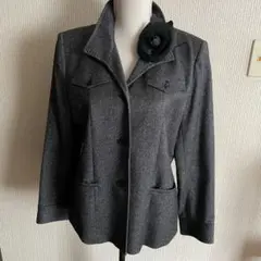 レナウン B・B・N・Y ジャケット 日本製 13号 シルク混 グレー系