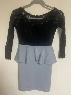 レーススリーブ・ペプラムナイトドレス