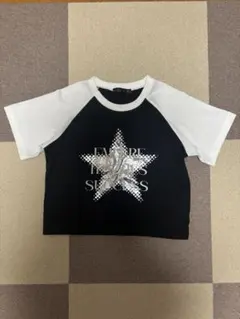星柄プリント Tシャツ ブラック×ホワイトのサムネイル