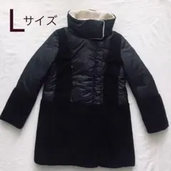 ダウンコート 黒 ￼￼/￼ブラック ハイネック フリース裏地