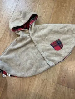 SHIPS フリースチェック柄ポンチョ