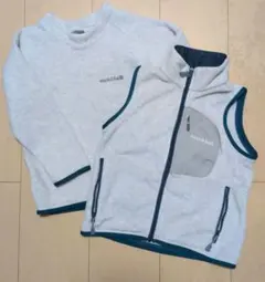 mont-bell フリースベストと長袖セット 100cm~