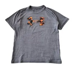 【アンダーアーマー】半袖 Tシャツ 150 YLG グレー キッズ ロゴ