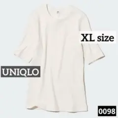 ゆ*み様 0098 UNIQLO リブクルーネックT（5分袖） ホワイト
