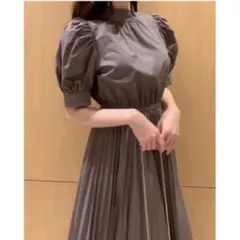 snidel ボウタイシャツワンピース