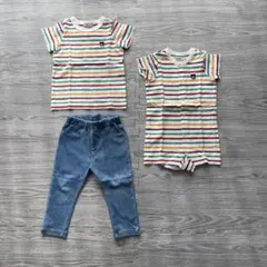 ダブルビー　Tシャツ ロンパース 80 無印良品　レギンスパンツ