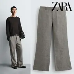 ZARA テクスチャーフレアフィットパンツ 40サイズ