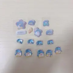 はぴだんぶい ボンボンドロップシールミニ／コットンパフィー タキシードサム