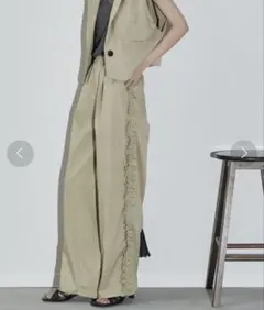 【未使用/完売品】THE YOn サイドフリルラインタックイージーパンツ