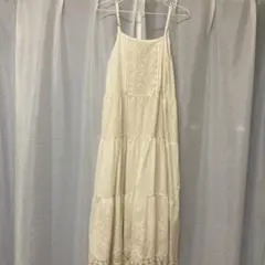 シーインアイボリー キャミワンピース レース森ガール