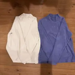 ユニクロ 140 フリース リブハイネック　2枚セット