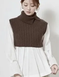 SNIDEL シャツチュニックレイヤードニット