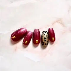 レオパード マグネットネイル バレリーナチップ  オーダー可