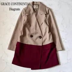 【GRACE CONTINENTAL】Diagramチェスターコート　バイカラーのサムネイル