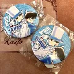名探偵コナン 青山剛昌ふるさと館　缶バッジ コナン　怪盗キッド 米花商店街 2個のサムネイル