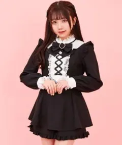半袖 シークレットハニーsecrethoneyフロントレースアップセットアップ
