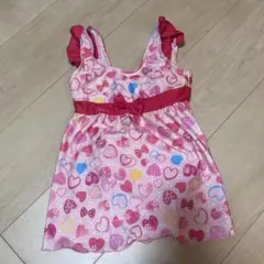 ピンク ハート柄 ワンピース水着　120cm