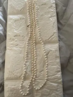 agete K10 ロングパールネックレス 約118cm 2連可 アコヤ真珠