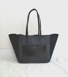 YAHKI トートバッグ　フェルト　レザー　バイカラー