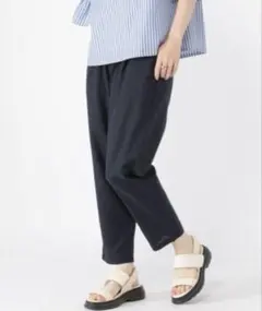 スタディオクリップ　夏のお手入れらくらくテーパードパンツSサイズ　ネイビー