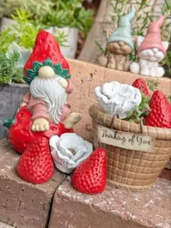 莓様♡専用♡新規様リクエスト♡苺ノーム　ガーデニングオブジェ