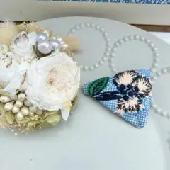 ⑤43ミナペルホネン パッチンピン ヘアアクセサリー ハンドメイド