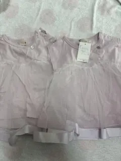 新品　プティマイン　チュール　チュニック　2枚組　双子　80サイズ