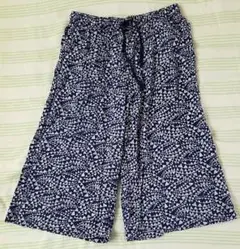 UNIQLO　リラコ　M　ネイビー系　ステテコ　ルームウェア　幾何学模様