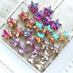 ꫛꫀꪝ✧‧˚AA級シルバー台座五芒星型ガラスビジューアソート☆25個
