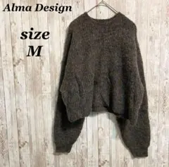 良品✨Alma Design ニットセーター ダークグレー ゆったり 無地 M