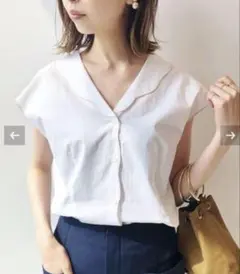 土日限定☆イエナ☆sese☆ブラウス☆スカラップブラウス☆白