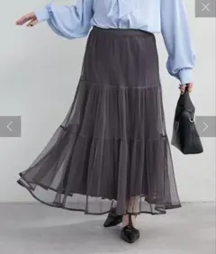 NICE CLAUP キラキラチュールスカート