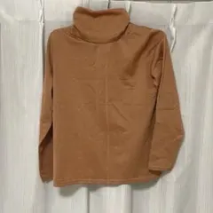 オレンジタートルネック防寒インナーとっくり美品裏起毛もこもこ