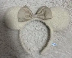 ミニー カチューシャ シャギー 素材 白